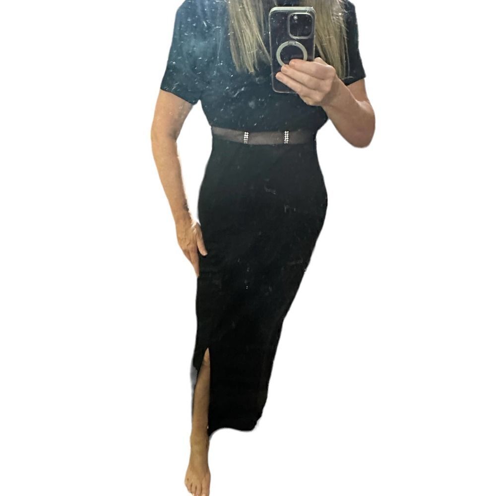 Vintage Betsy & Adam Black Maxi Formal Dress Size 13-14